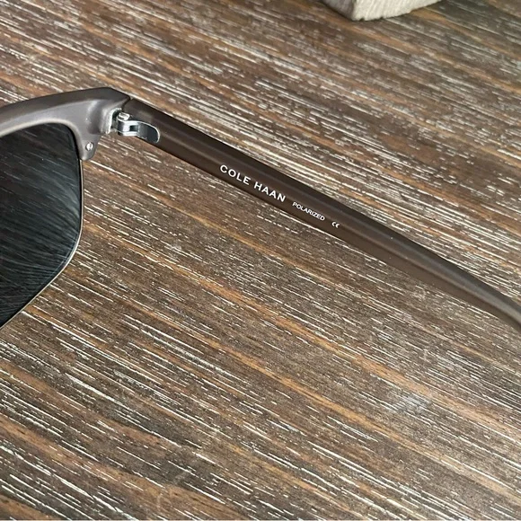 Cole Haan Mens Polarized Sunglasses Partial Frame Matte Grey Accessories - Picture 9 of 15